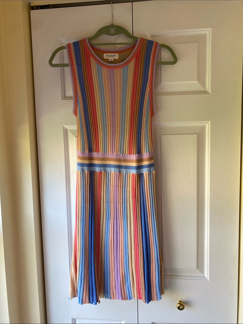 Allison Sleeveless Multicolor Striped Knit Mini Dress